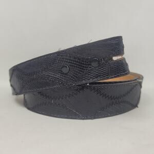 Vintage Justin Belt Mens 40 Black Lizard Leather Western Cowboy Rodeo Ranch USA